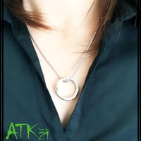 リング サークル シンプル ネックレス 2WAY メンズ レディース ユニセックス アクセサリー：MNB180201