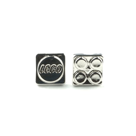 両耳用（2個セット）LEGO レゴ モチーフ スタッド ピアス アシンメトリーピアス Silverpost925 シルバー ゴールド メンズ レディース ユニセックス アクセサリー：SP250501