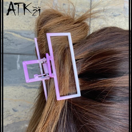 グラデーション スクエア 長方形 バンスクリップ シンプル ヘアクリップ 髪留め 簡単ヘアアレンジ レディース ヘアアクセサリー