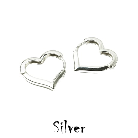 両耳用（2点セット）ハート Heart モチーフピアス フープピアス 可愛い 人気 おしゃれ 大人アクセ メンズ レディース ユニセックス アクセサリー：HPB190701