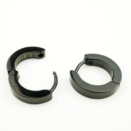 両耳用（2個セット） シンプル ミニフープピアス ミニリングピアス ブラックカラー ステンレスピアス メンズ レディース アクセ