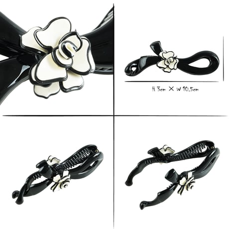 リボン フラワー 上品 シンプル バナナクリップ おしゃれ 大人アクセ 髪留め しっかり留まる レディース 簡単ヘアアレンジ ヘアアクセサリー：BNN181201