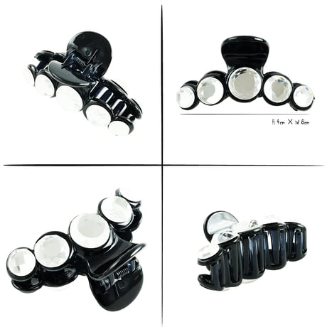 サークル アクリルストーン キラキラ シンプル 上品 バンスクリップ へアクリップ しっかりホールド 簡単ヘアアレンジ 髪留め 大人アクセ レディース ヘアアクセサリー：HBL181205