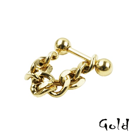 片耳用（1個売り）チェーン バーベル ボディピアス 16G シンプル ステンレス メンズ レディース ユニセックス アクセサリー：MPS190803