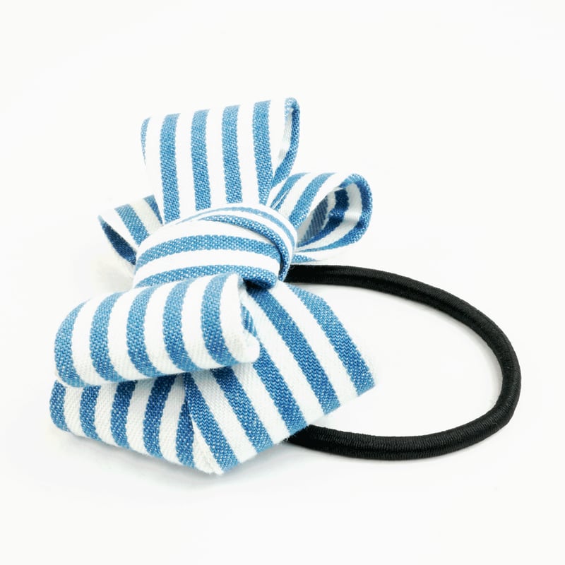 オーガンジー　ストライプ　リボン　ヘアゴム オーガンジーリボン ヘアゴム ストライプ 2個セット BLAZE 子ども