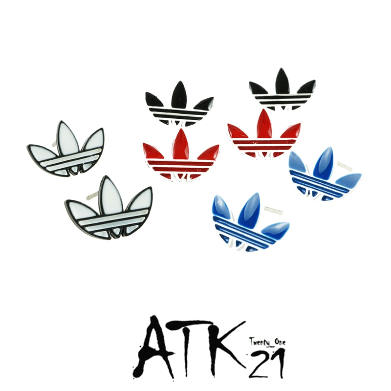 2点セット）リーフモチーフ adidas アディダス スタッド ピアス メンズ