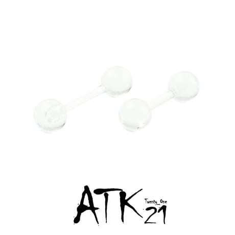 片耳用（1個売り）ボール シークレットバーベルピアス  透明ピアス 16G  アクリル メンズ レディース ユニセックス アクセサリー：MPA190930