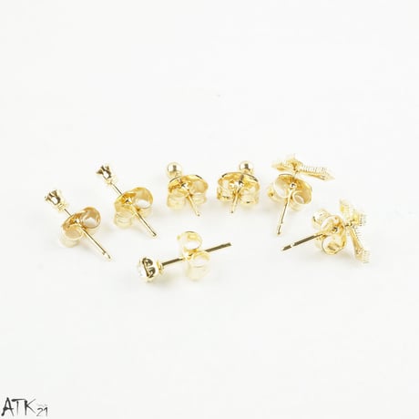 (7個セット）クロスモチーフ 十字架 一粒ストーン シルバー ゴールド セットピアス  スタッドピアス レディース アクセサリー：PSS170808