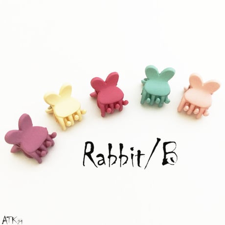 （5個セット） ラビット うさぎ  マット パステルカラー ミニバンスクリップ プチヘアクリップ かわいい キッズ レディース ヘアアクセサリー：HBS171001