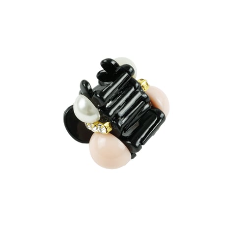 ターコイズ パール ラインストーン ミニバンスクリップ プチヘアクリップ 大人アクセ レディース ヘアアクセサリー：HBS180702