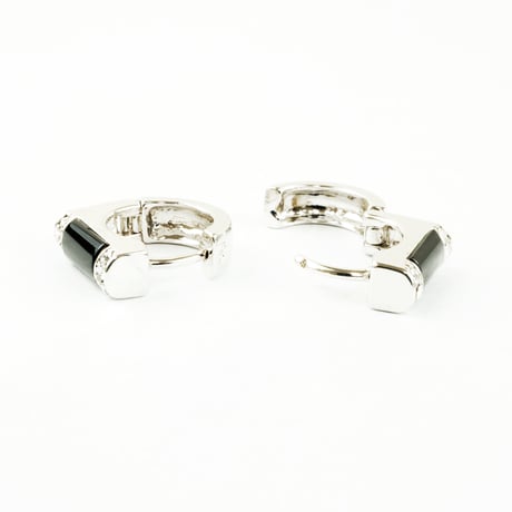 両耳用（2個セット） オニキス ライトストーン フープ ミニ プチ ピアス メンズ レディース ユニセックス アクセサリー：MPB161001