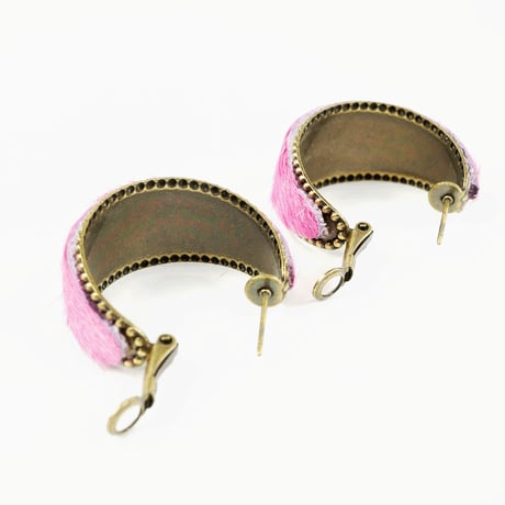 ハラコ カラー フープピアス レディース アクセサリー：PKL160802