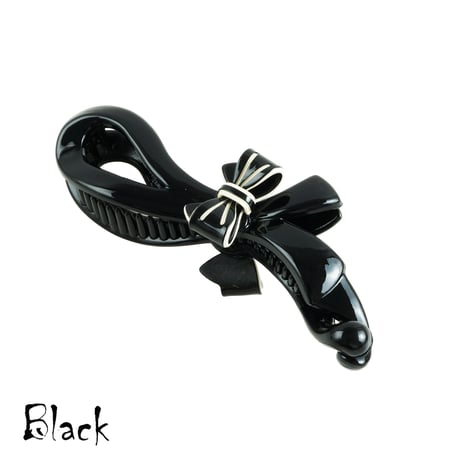 リボン 上品 シンプル バナナクリップ おしゃれ 大人アクセ 髪留め しっかり留まる レディース 簡単ヘアアレンジ ヘアアクセサリー：BNN181205