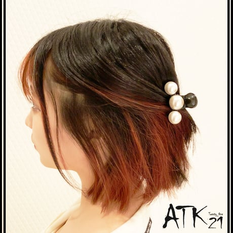 パール ライン 上品 シンプル バンスクリップ へアクリップ しっかりホールド 簡単ヘアアレンジ 髪留め レディース ヘアアクセサリー