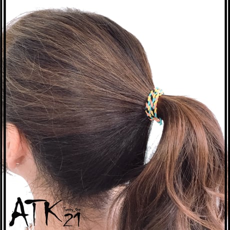 (5点セット)三つ編みゴム ヘアゴム マルチカラー ヘアポニー 髪留め レディース キッズ ヘアアクセサリー：HGS190605