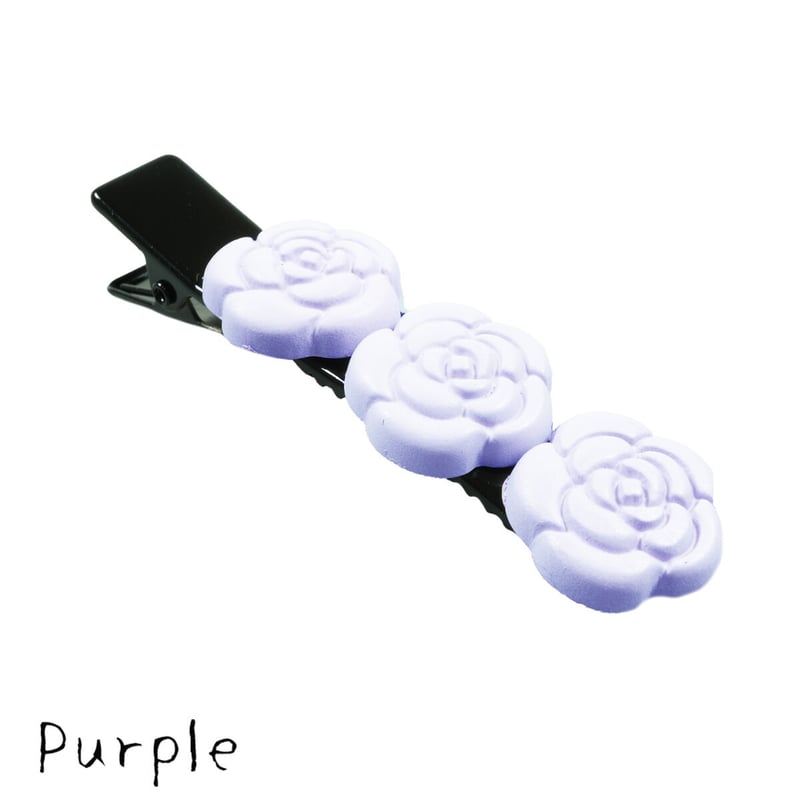 カメリア お花 フラワー ヘアクリップ ダッカール 髪留め 簡単ヘア