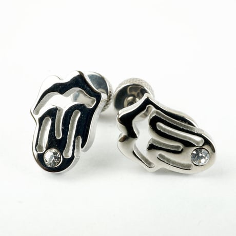 両耳用（2個セット） ローリングストーンズ  ベロ出しリップ  バーベルピアス メンズ レディース ステンレス Surgical Steel316L ブラック ホワイト アクセサリー：MP160208