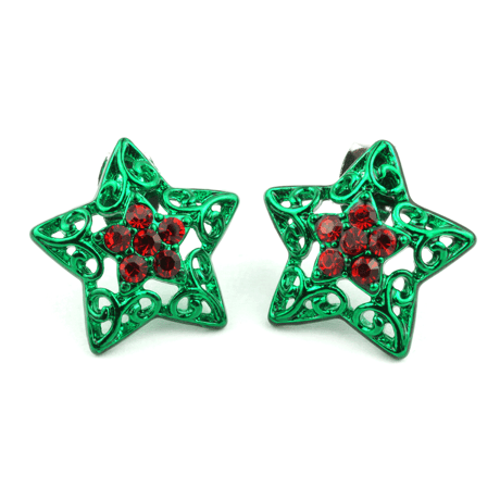ビジュー カラー スター ピアス クリスマス *:..｡O○☆ ゴールド レディース かわいい アクセサリー：PKS151011