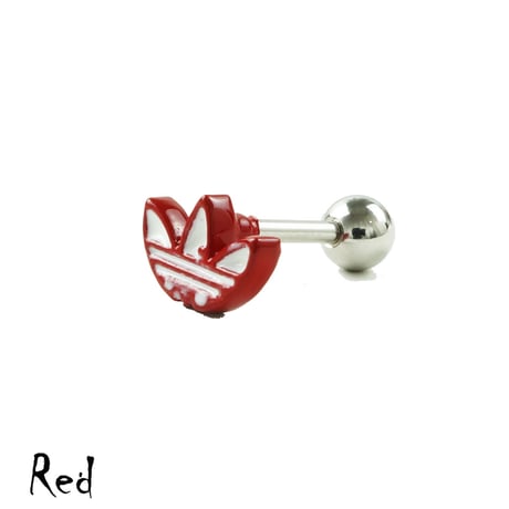 片耳用（1個売り）adidas アディダス モチーフボディピアス ステンレス 16G サージカルステンレス316L メンズ レディース ユニセックス アクセサリー：MBS200202