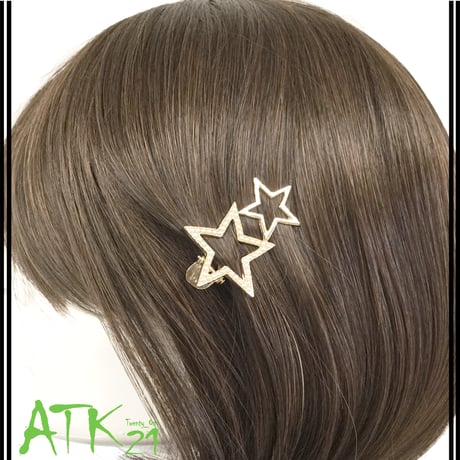 星 スターモチーフ パール ゴールド  ヘアクリップ ダッカール くちばしクリップ 上品 大人アクセ 簡単ヘアアレンジ レディース ヘアアクセサリー：HD171213