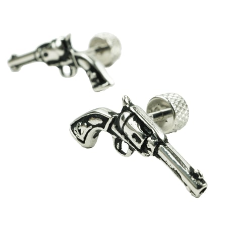 両耳用（2点セット）ピストル 16G 銃 ガン ボディピアス へリックス トラガス ボディピ 軟骨 ピアス メンズ レディース ユニセックス アクセサリー：MPS190803