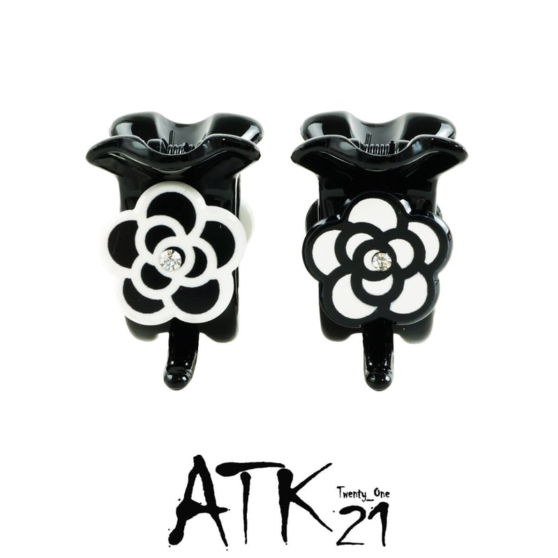 カメリア フラワーモチーフ バンスクリップ 程よい大きさ 小さ目