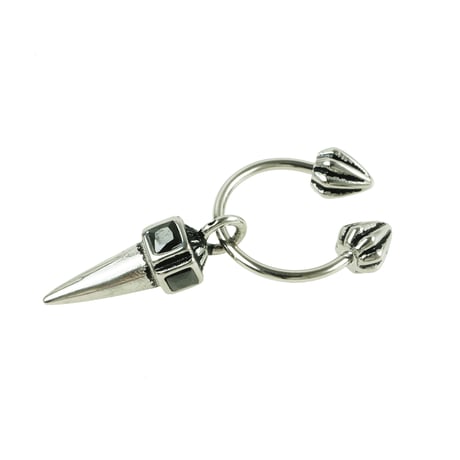 片耳用（1個売り）フープバーベルピアス コーン スパイク ステンレス バーベルピアス 16G 軟骨ピアス ボディピアス メンズ レディース ユニセックス アクセサリー：MPS190601