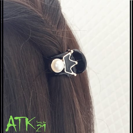 クラウン パール ミニバンスクリップ プチヘアクリップ かわいい レディース ヘアアクセサリー：HBS180205
