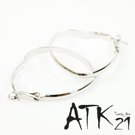 オープンハート フープピアス リングピアス シルバー レディース アクセサリー：PL160803