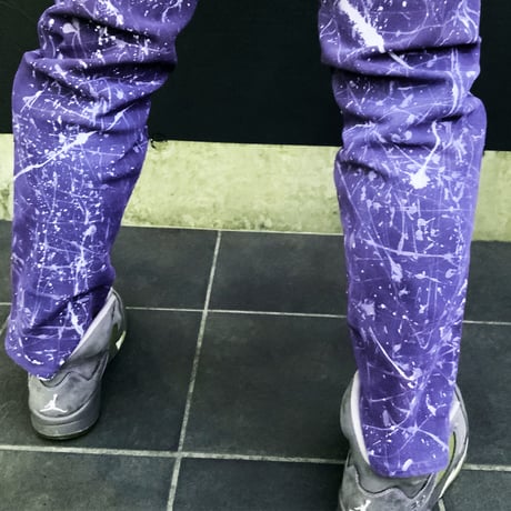 リメイクペイントデニムパンツ デニムパンツ GU ストレッチスリムジーンズ ブラック デニム メンズ ファッション ATK21：RP201002