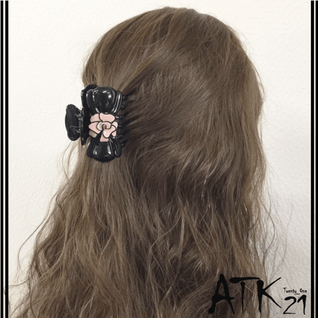 リボン フラワー お花 バンスクリップ 上品 シンプル 大人可愛い しっかりホールド 簡単ヘアアレンジ 髪留め 大人アクセ レディース ヘアアクセサリ：HBL181202