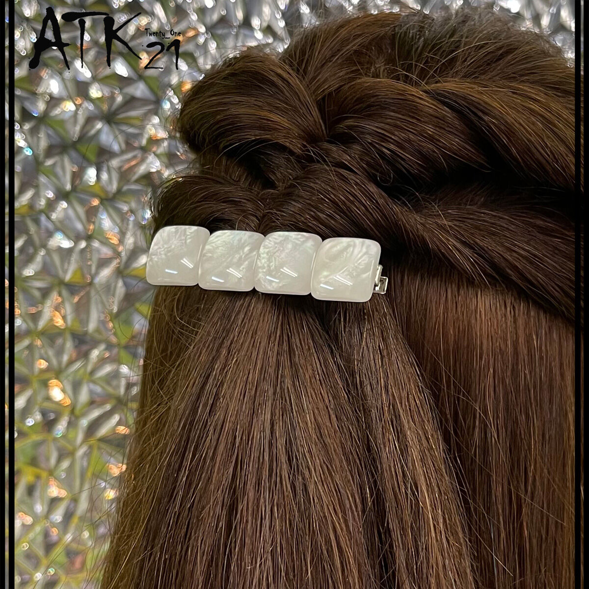 真っ白 ハート スクエア White ホワイト 大人可愛い ヘアクリップ 上品