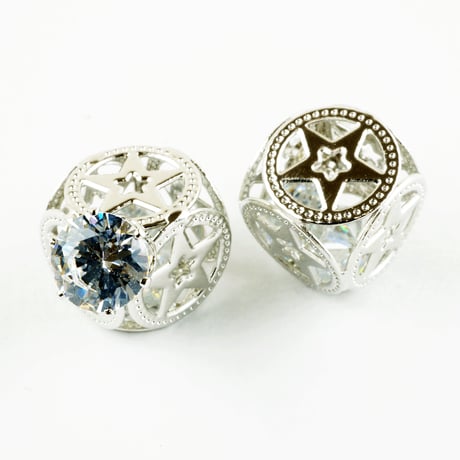 ビジュー スター シルバー ゴールド バックキャッチピアス 2way おしゃれ 大人レディース アクセサリー