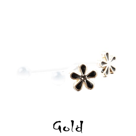 (4点セット）フラワーモチーフ ボール 樹脂ピアス 透明ピアス 18G ゴムキャッチ アクリル メンズ レディース ユニセックス アクセサリー：PSS200107
