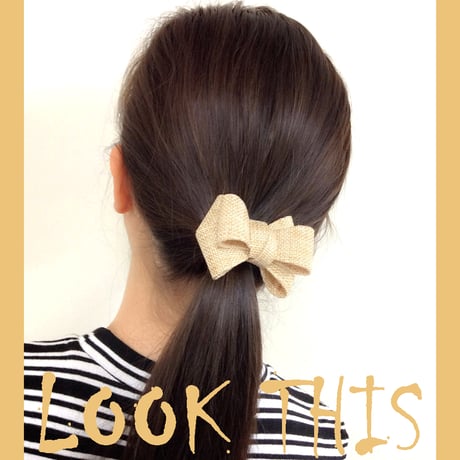 麻 リボン ヘアポニー フェミニン ガーリー ヘアアレンジ ヘッドアクセ デイリー 夏 サマー レディース：HG160507