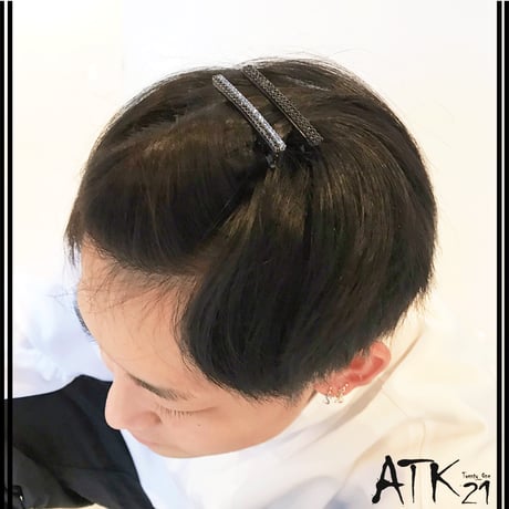 ラインストーン バイカラー ヘアクリップ 髪留め 前髪 サイド留め ねじり留め 簡単ヘアアレンジ  レディース メンズ ユニセックス ヘアアクセサリー：HD190205