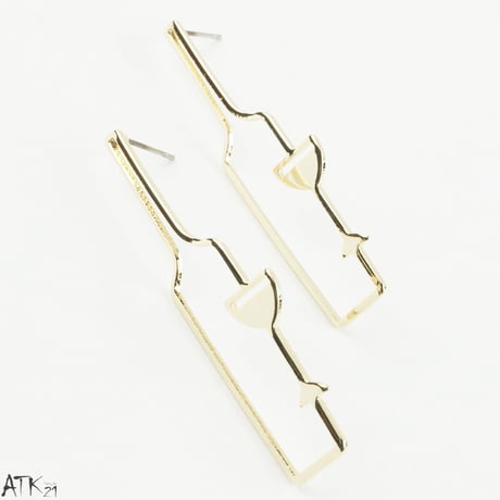 ワインボトル シャンパングラス おもしろピアス スタッドピアス ユニーク 個性的 メンズ レディース ユニセックス アクセサリー：PKL170902
