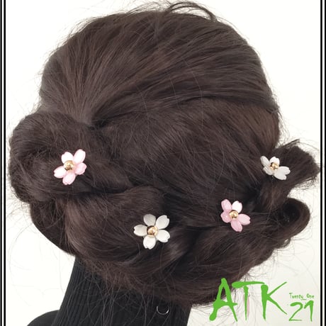 桜 さくら サクラ Uピン 浴衣 着物 コーム 髪飾り ヘアアレンジ レディース ヘアアクセサリー：HC180301