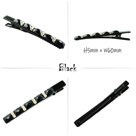 ブラック ブラックゴールド シンプル 上品  ヘアクリップ ダッカールクリップ 髪留め レディース きれい目 ヘアアクセサリー
