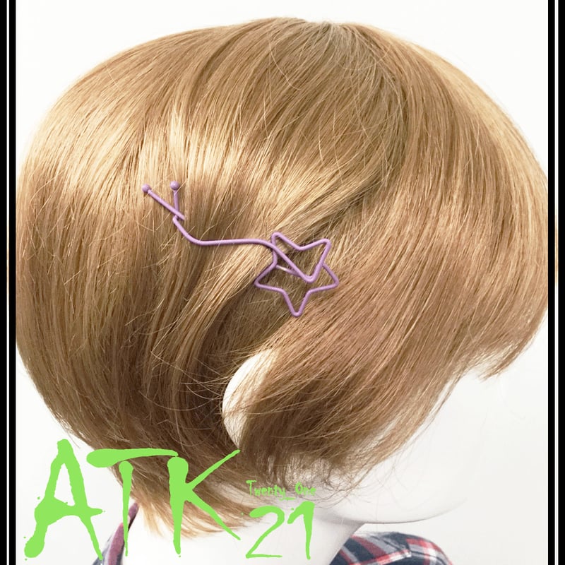 スター 星 モチーフ 変形型 マットカラー ヘアピン ヘアクリップ 髪ど
