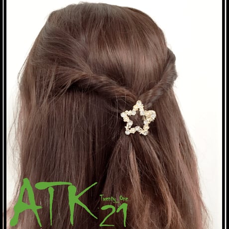 スター フラワー ストーン パール ヘアクリップ ダッカール 簡単ヘアアレンジ 髪留め 大人可愛い レディース ヘアアクセサリー：HD170301