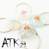 シェル 貝殻 スターフィッシュ シースター パール ヘアゴム ヘアポニー レディース ヘアアクセサリー：HG170301