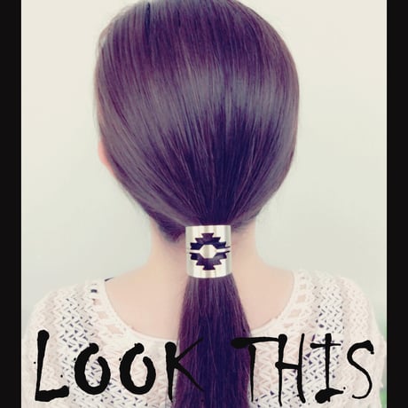 メタルプレート ヘアカフス ポニー ヘアゴムプレート  エスニック 大人コーデ シンプル カジュアル レディース ヘアアクセサリー：HG160604
