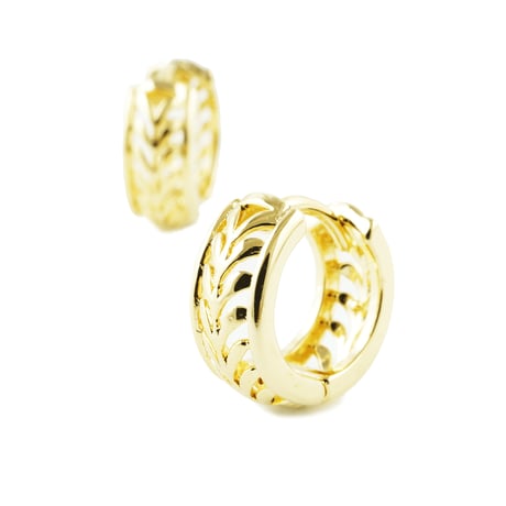 両耳用（2個セット）リーフモチーフ フープピアス リングピアス 18G シルバー ブラック シンプル 上品  メンズ レディース ユニセックス アクセサリー：HPB180401S