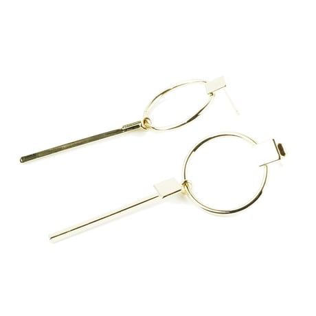 サークル バー 揺れるピアス スタッドピアス シルバー ゴールド 存在感あり メンズ レディース ユニセックス アクセサリー：PSL180102