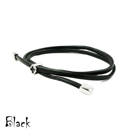 クローバー チャーム レザー ２連 タイト ブレスレット シンプル レディース アクセサリー：BL191201