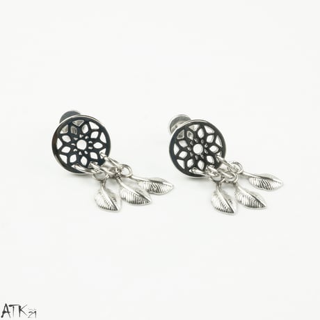両耳用（2個セット）ドリームキャッチャー 16G ステンレスピアス Surgical Steel 316L 軟骨 ボディピアス メンズ レディース ユニセックス アクセサリー：BP170801