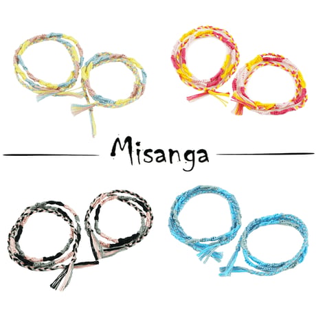 ペア カップル ミサンガ   Missanga アンクレット  メンズ レディース お守り ミックスカラー コードアンクレット