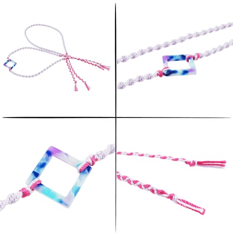 （2点セット）ハンドメイド べっ甲風トライアングル  アンクレット ペア ミサンガ Missanga お守り 手作り コットンコード メンズ レディース ユニセックス アクセサリー：AMP190602