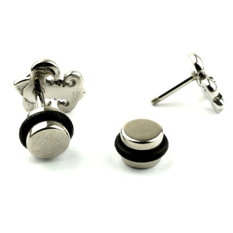 両耳用（2個セット） ユリモチーフ スタッド ピアス メンズ レディース ステンレス シルバー アクセサリー